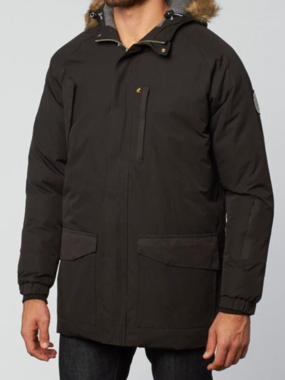 Fat Moose Mens Arctic Explorer Jacket Puffer Parka Ski Snowboard Hooded Black M